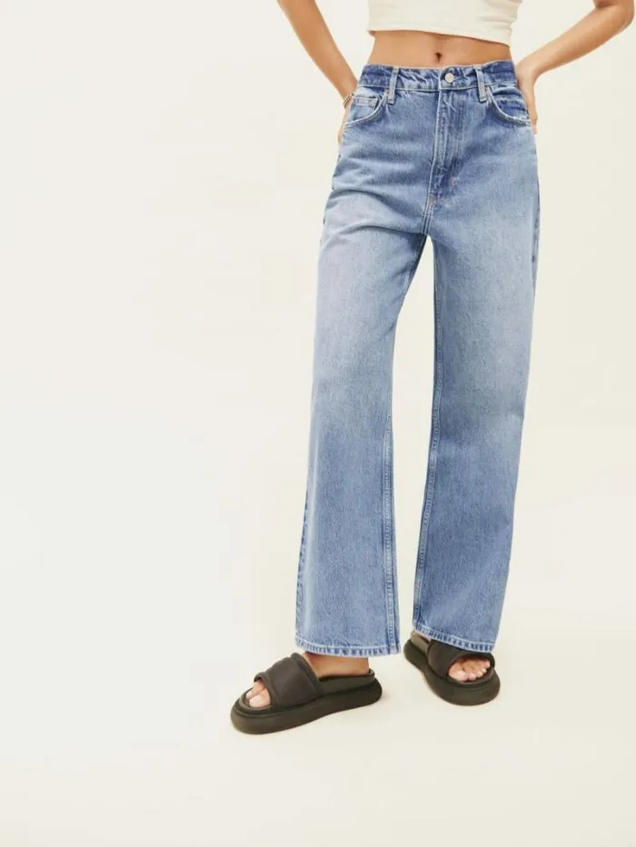 The Reformation Wilder High Rise Wide Leg Cropped Jeans Dillon 8211 Clothing