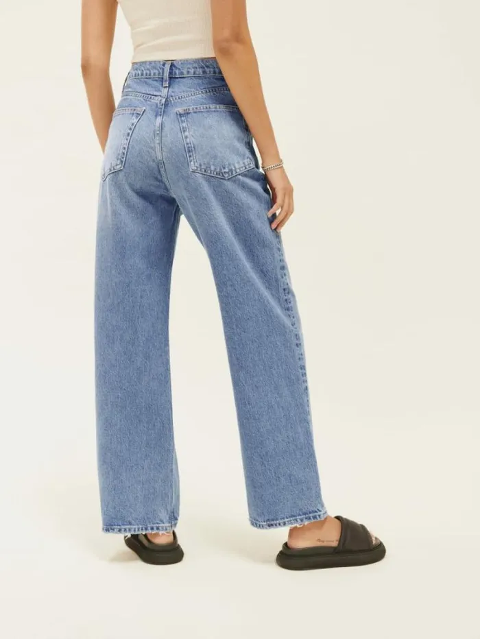 The Reformation Wilder High Rise Wide Leg Cropped Jeans Dillon 8211 Clothing