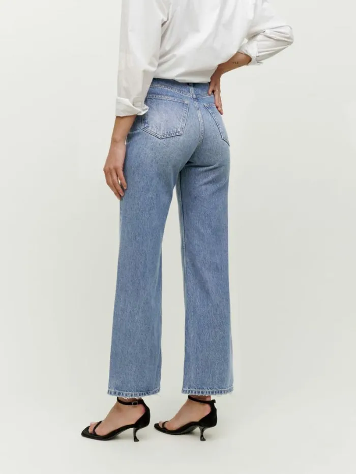 The Reformation Wilder High Rise Wide Leg Cropped Jeans Dillon 8211 Clothing