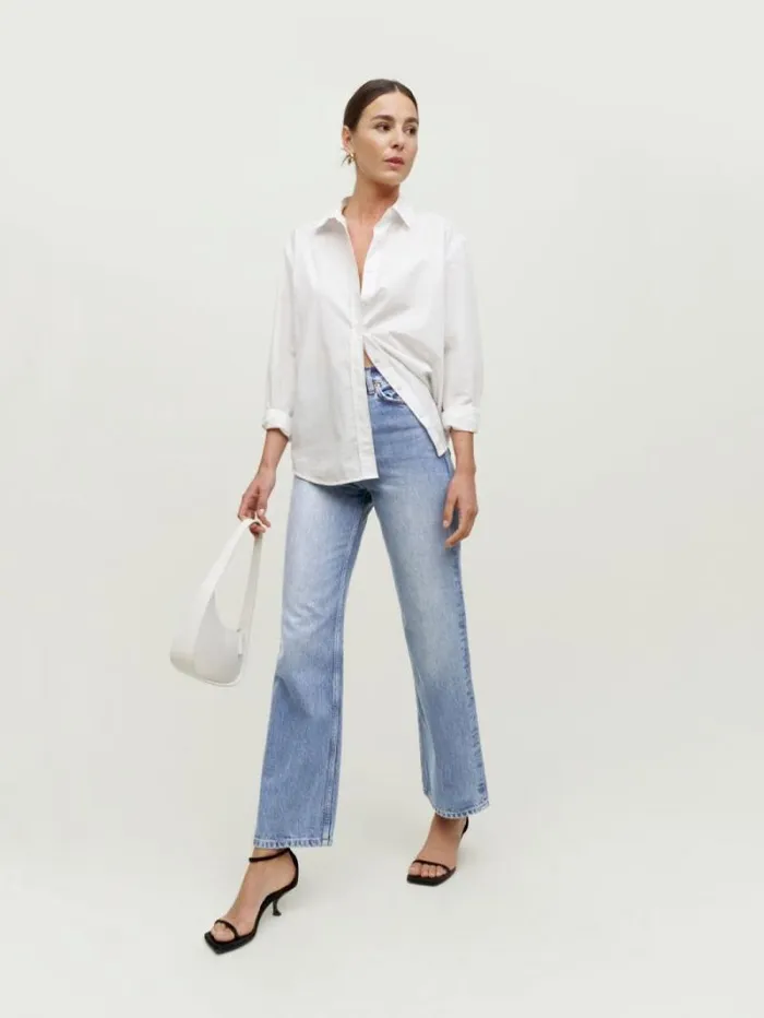 The Reformation Wilder High Rise Wide Leg Cropped Jeans Dillon 8211 Clothing