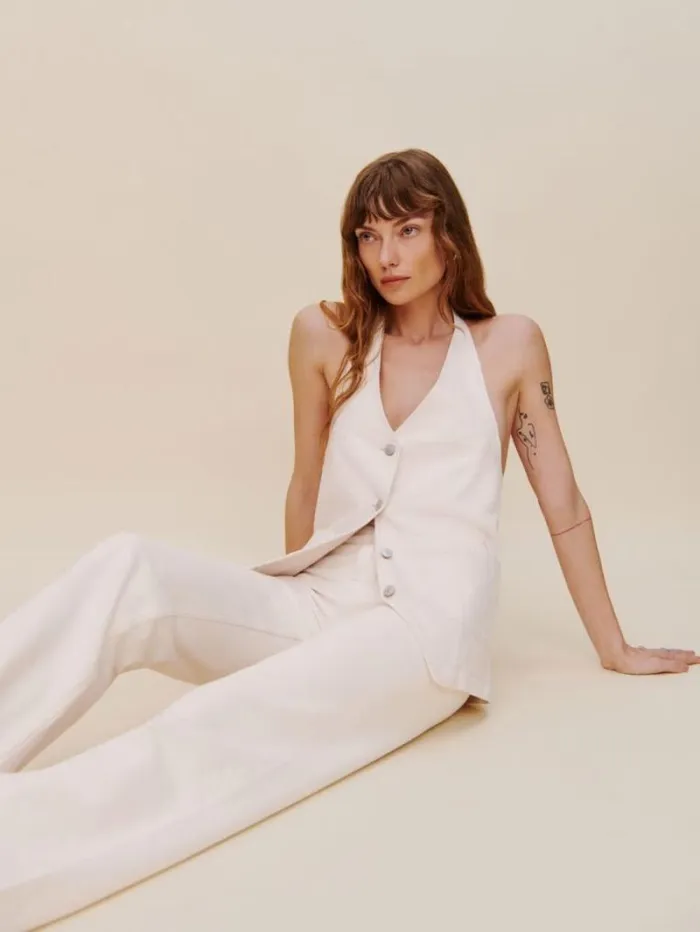 The Reformation Wilder High Rise Wide Leg Cropped Jeans Fior Di Latte 8211 Clothing