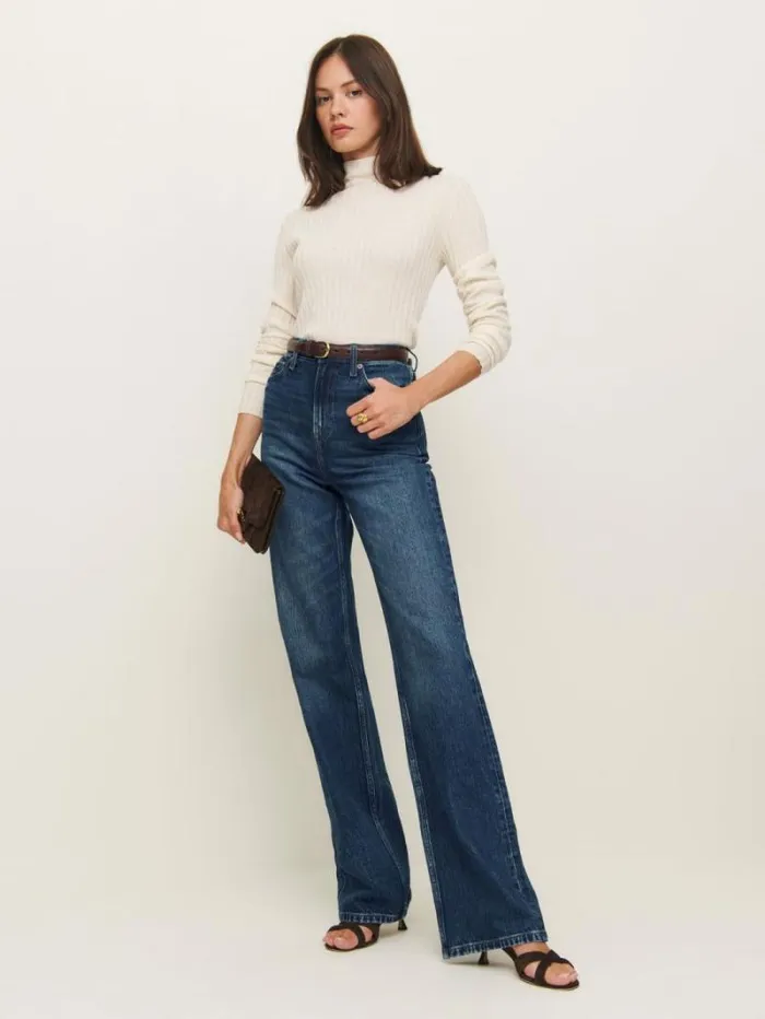 The Reformation Wilder Stretch High Rise Wide Leg Jeans Mellusine 8211 Clothing
