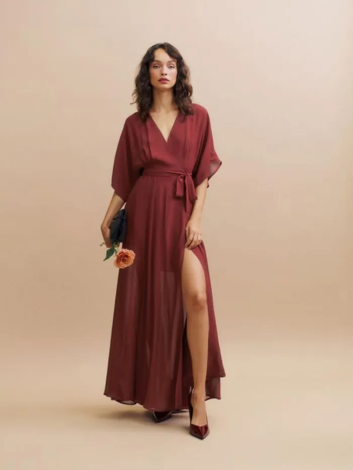 The Reformation Winslow Dress Chianti 8211 ClothingWeddings
