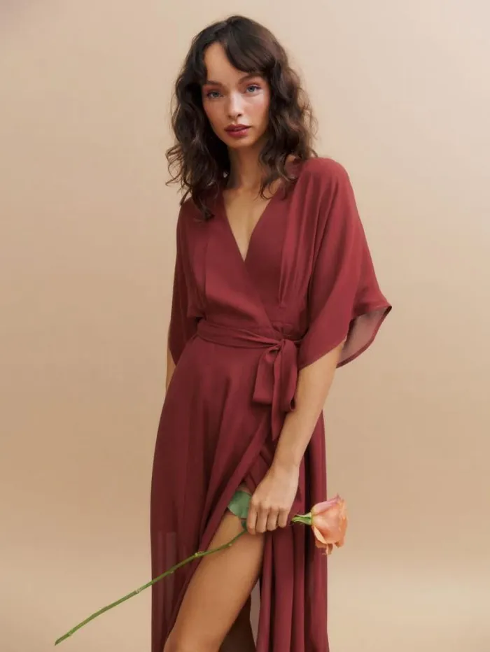 The Reformation Winslow Dress Chianti 8211 ClothingWeddings