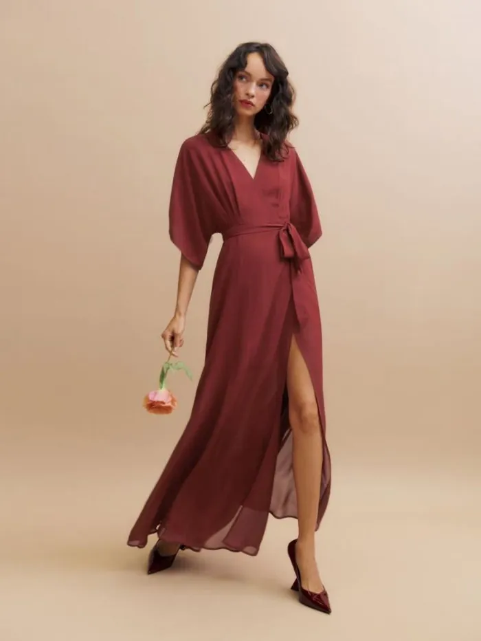 The Reformation Winslow Dress Chianti 8211 ClothingWeddings