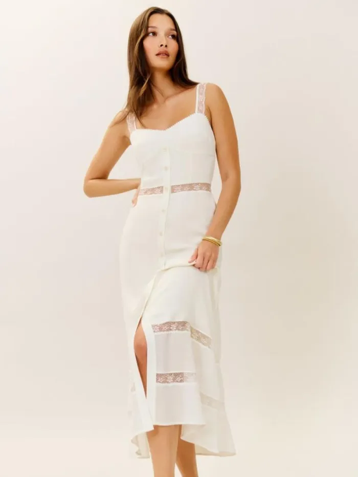 The Reformation Wynton Dress Ivory 8211 Clothing