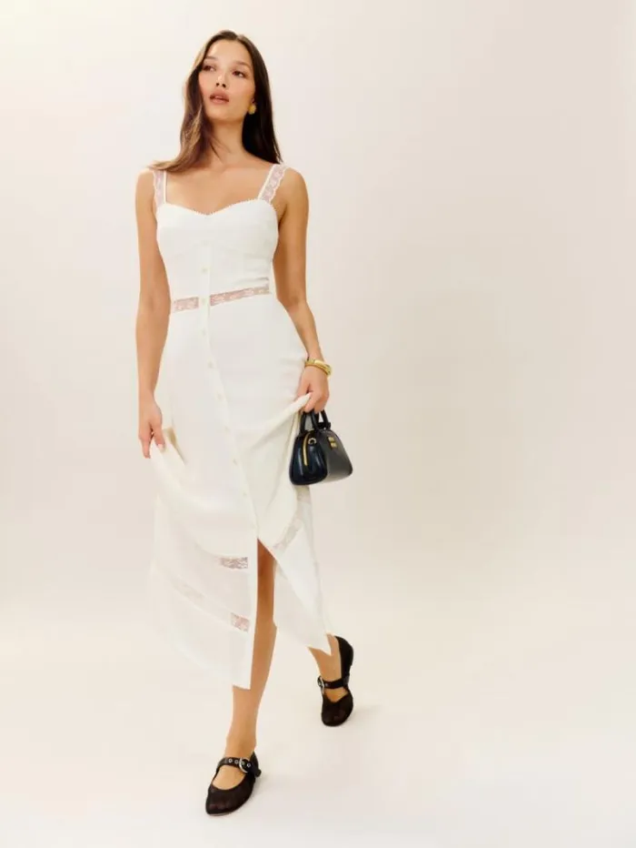 The Reformation Wynton Dress Ivory 8211 Clothing