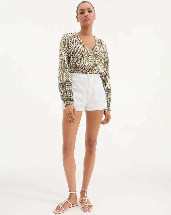 Timmi Denim Short With Patch Pockets White Women Veronica Beard Skirts and Shorts Timmi Denim Short With Patch Pockets White Women Veronica Beard Skirts and Shorts