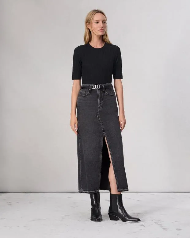 Tina Washable Wool Crew BlackCamel Women Sweaters and Sweatshirts rag and bone