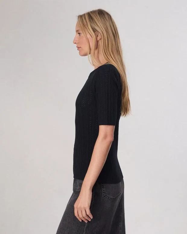 Tina Washable Wool Crew BlackCamel Women Sweaters and Sweatshirts rag and bone