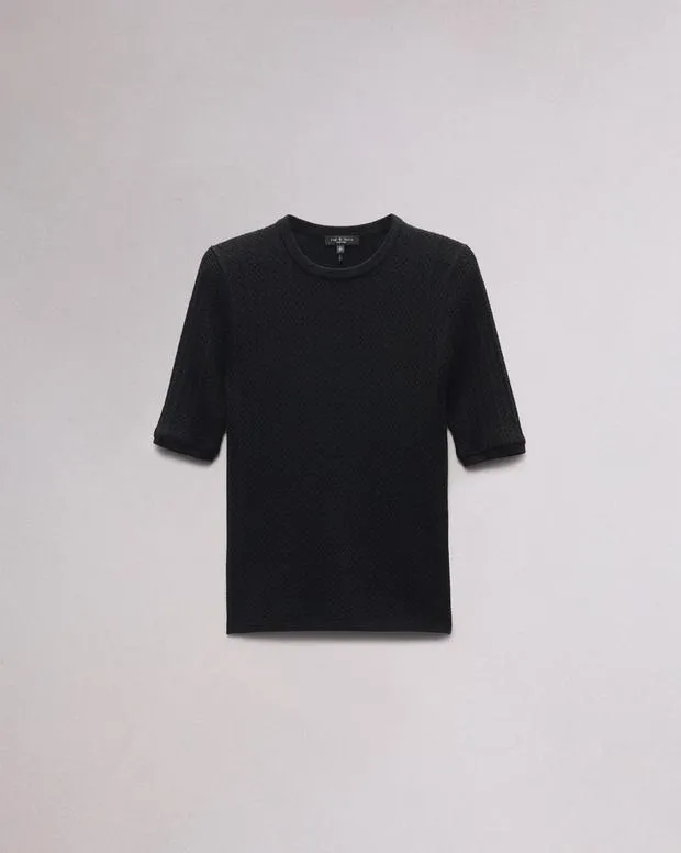 Tina Washable Wool Crew BlackCamel Women Sweaters and Sweatshirts rag and bone