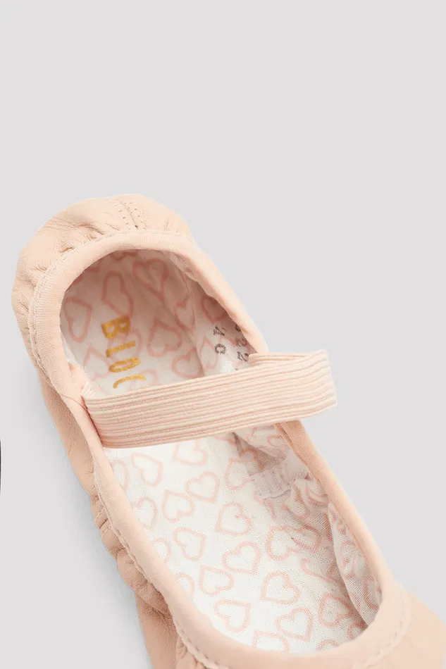 Toddlers Belle Leather Ballet Shoes Theatrical Pink Leather Children Ballet Bloch