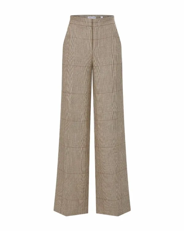 Tonelli Plaid Pant Ecruandochre Women Veronica Beard Pants