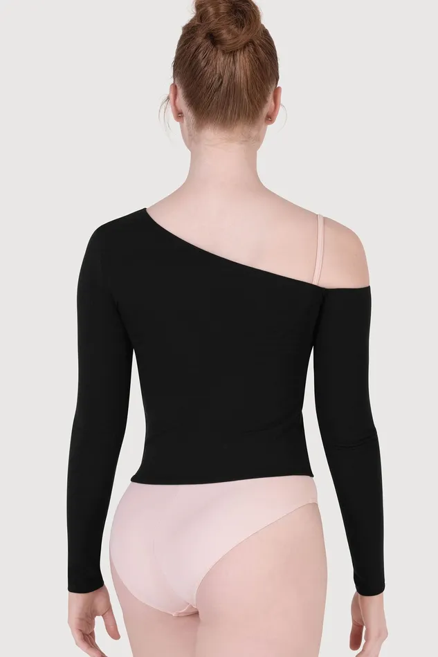 Tops Adult Bloch Ladies Laoise Soft Asymmetric Top Black Tops Adult Bloch Ladies Laoise Soft Asymmetric Top Black
