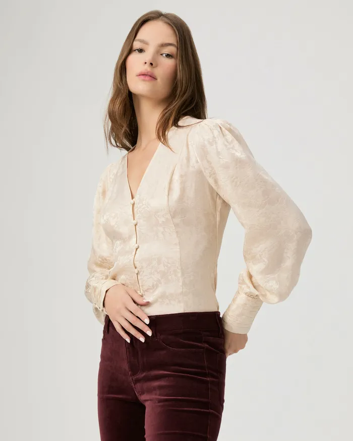 Tops and Blouses Marielle Top 8211 Travertine Silk 8211 PAIGE Women