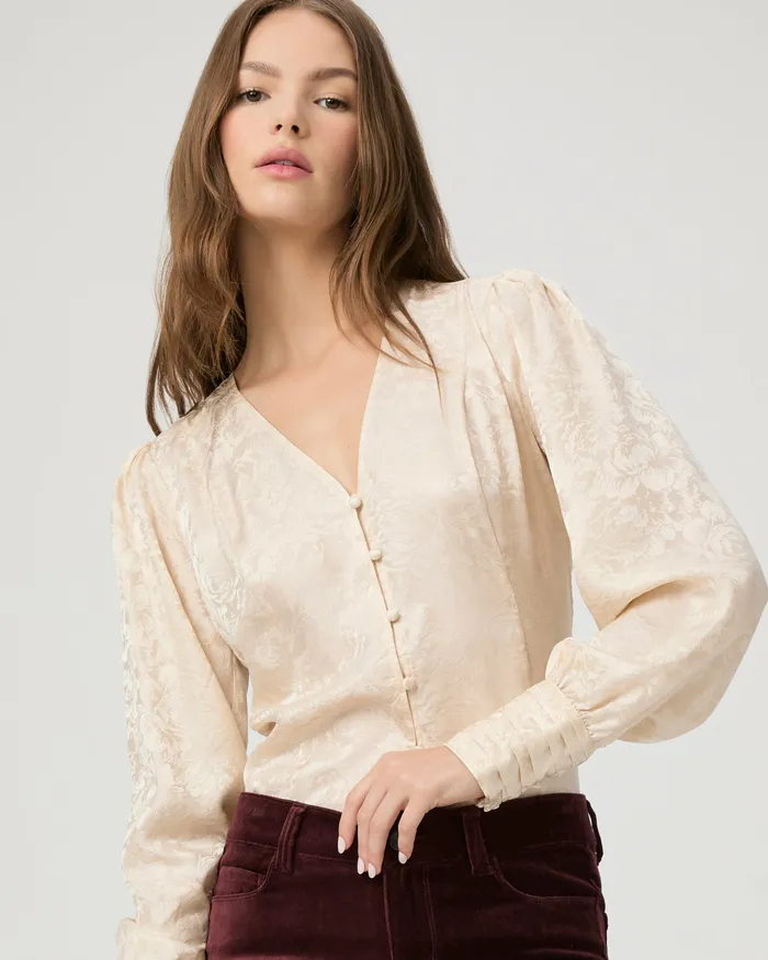 Tops and Blouses Marielle Top 8211 Travertine Silk 8211 PAIGE Women