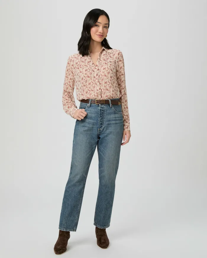 Tops and Blouses PAIGE Women Gardener Blouse 8211 CreamFlagstone Silk Tops and Blouses PAIGE Women Gardener Blouse 8211 CreamFlagstone Silk