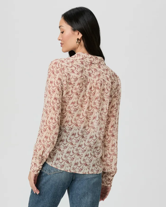Tops and Blouses PAIGE Women Gardener Blouse 8211 CreamFlagstone Silk Tops and Blouses PAIGE Women Gardener Blouse 8211 CreamFlagstone Silk