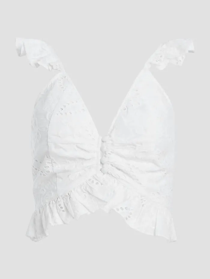 Tops Arielle Eyelet Top Pure White GUESS Women Tops Arielle Eyelet Top Pure White GUESS Women