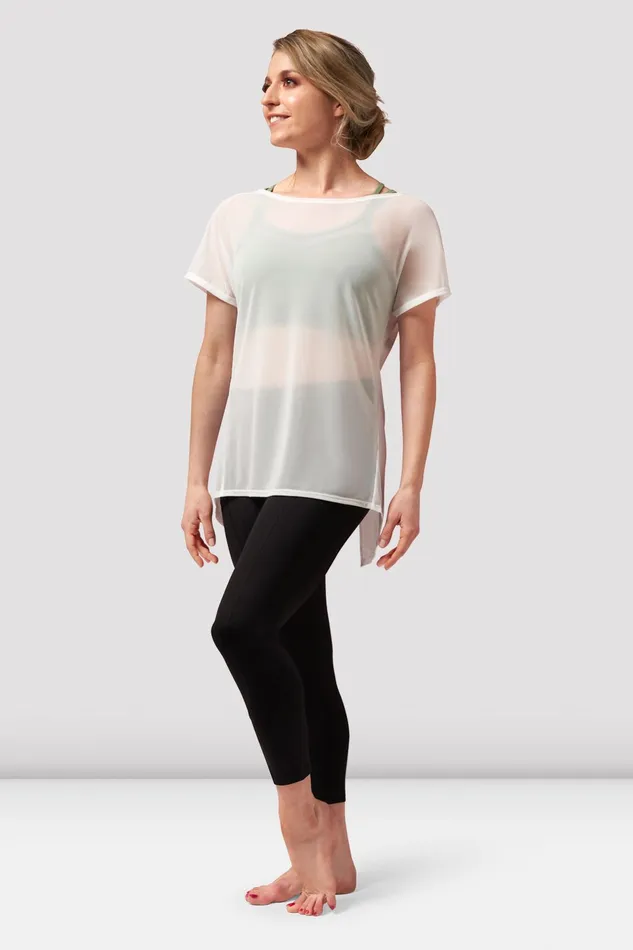 Tops Bloch Adult Ladies Haylee Mesh Tie Back Top White
