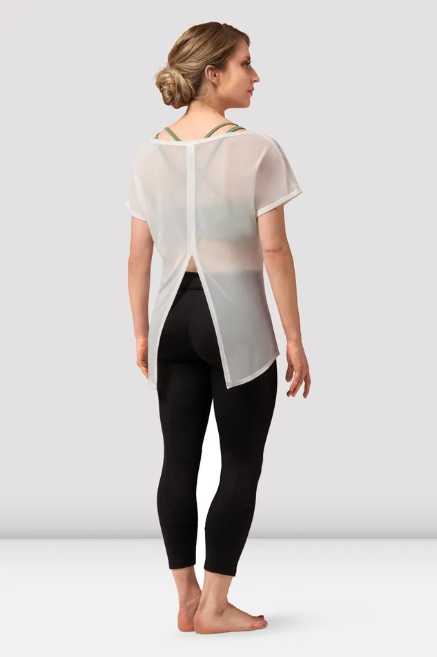 Tops Bloch Adult Ladies Haylee Mesh Tie Back Top White
