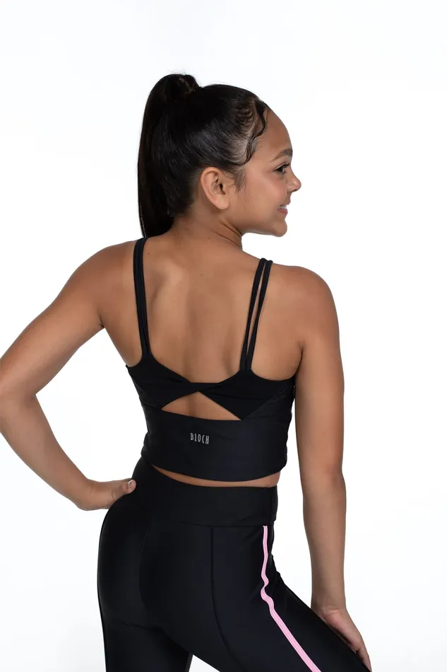 Tops Bloch Children Bloch X Flo Active Lori Mesh Twist Back Top Black Tops Bloch Children Bloch X Flo Active Lori Mesh Twist Back Top Black