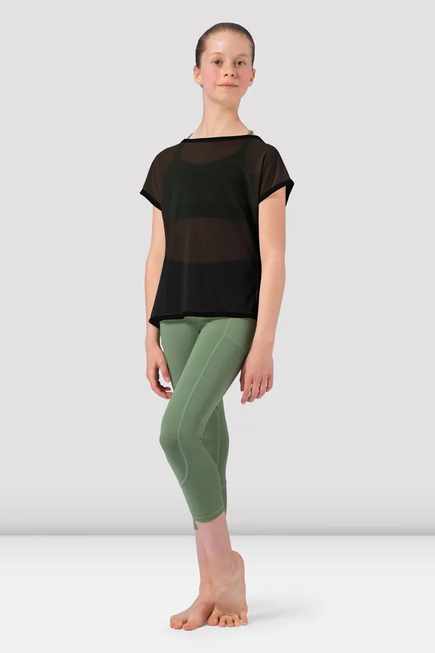 Tops Bloch Children Girls Harriette Mesh Tie Back Top Black