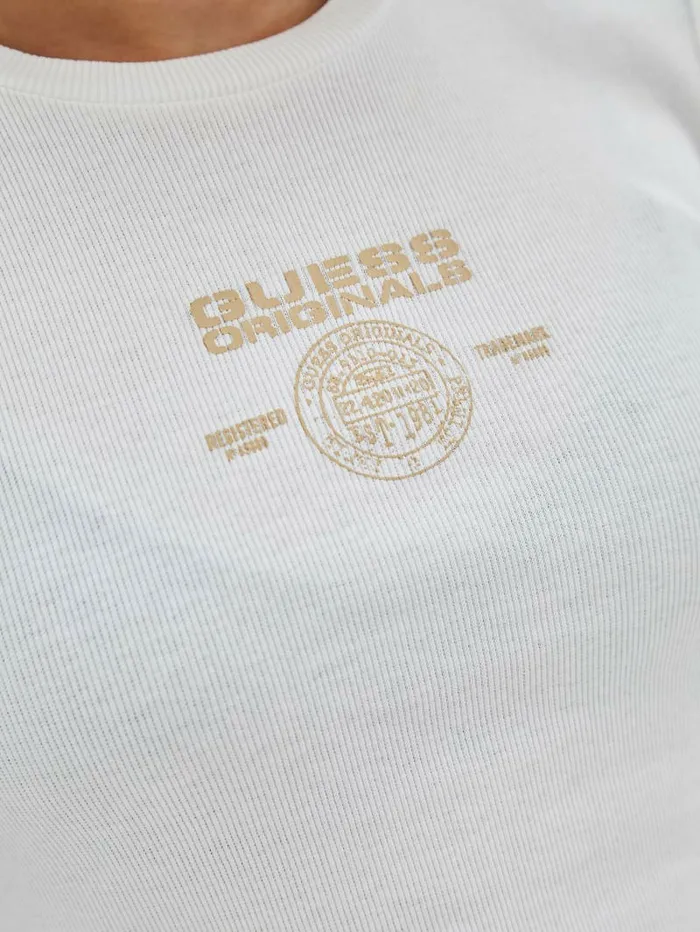 Tops GUESS Originals Logo Tee Pure White GUESS Women Tops GUESS Originals Logo Tee Pure White GUESS Women