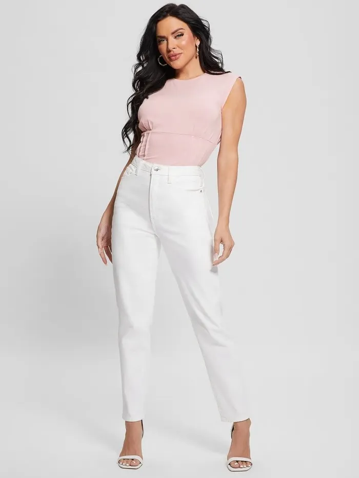 Tops GUESS Women Eco Karmen Corset Tee Mauvelous Tops GUESS Women Eco Karmen Corset Tee Mauvelous