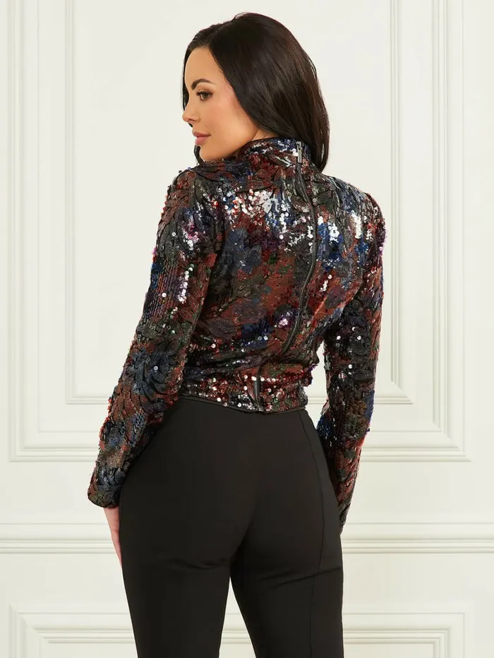 Tops GUESS Women Jasmine Sequin Top Delight Sequins Tops GUESS Women Jasmine Sequin Top Delight Sequins