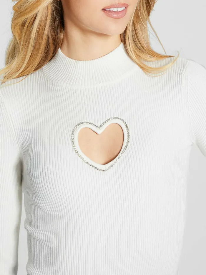 Tops GUESS Women Mia CutOut Bodysuit Dove White Tops GUESS Women Mia CutOut Bodysuit Dove White