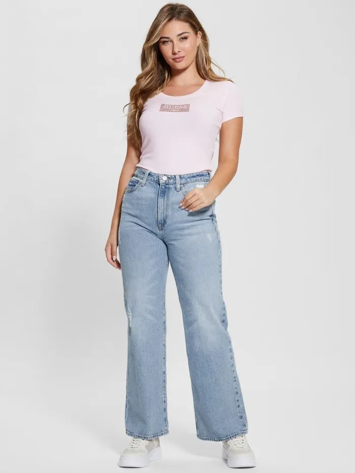 Tops GUESS Women Studded Box Tee Low Key Pink