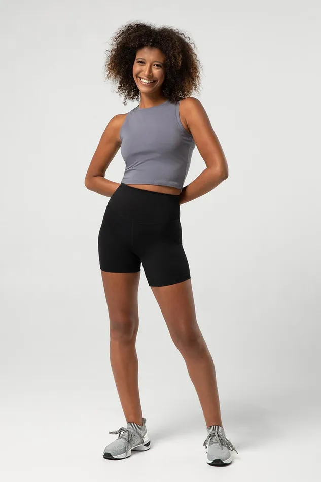 Tops Ladies Heritage Bloch Print Crop Tank Charcoal 8211 Bloch Adult
