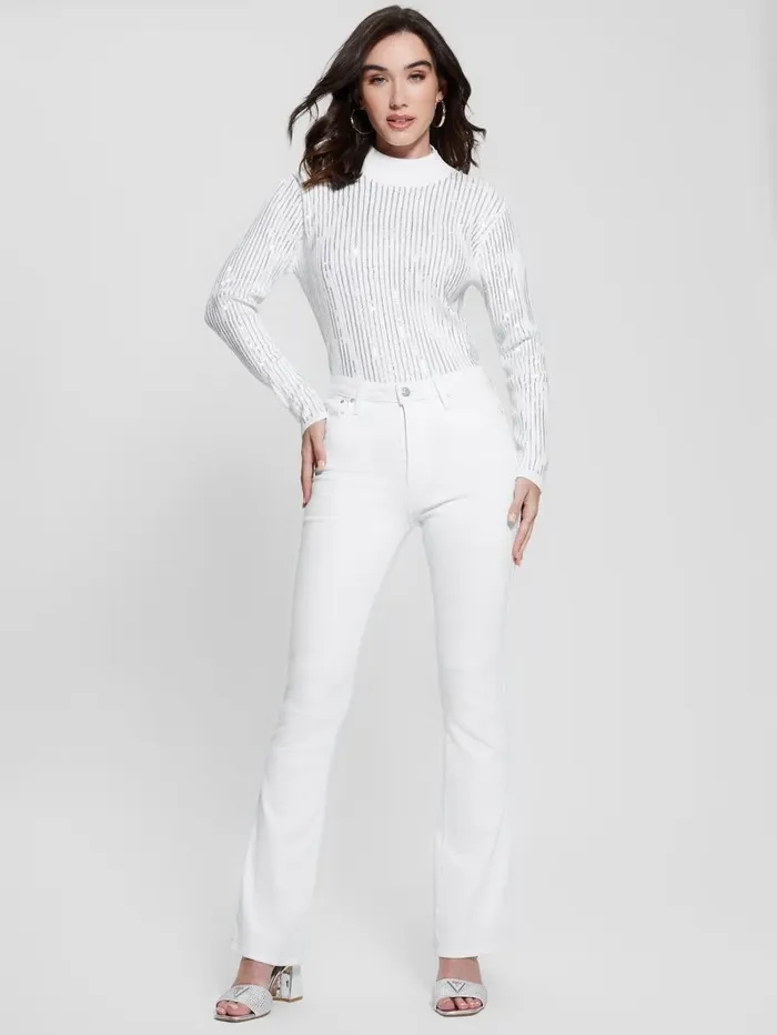 Tops Vivian Sequin Sweater Pure White GUESS Women