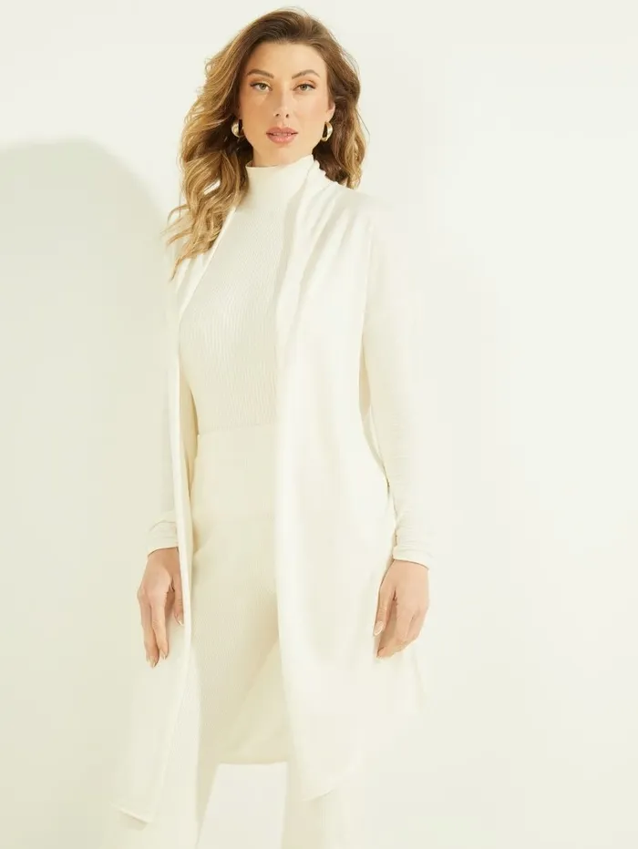 Tops Women GUESS Camille OpenFront Cardigan Cream White