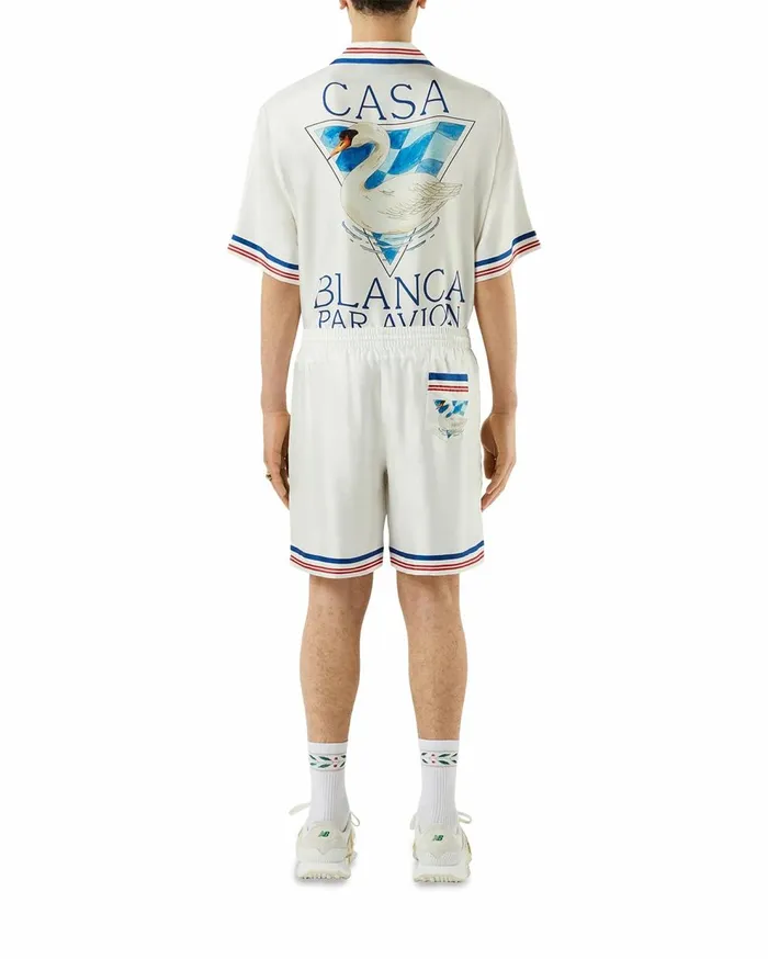 Trousers and Shorts Men Casablanca Paris Casablanca Par Avion Silk Shorts