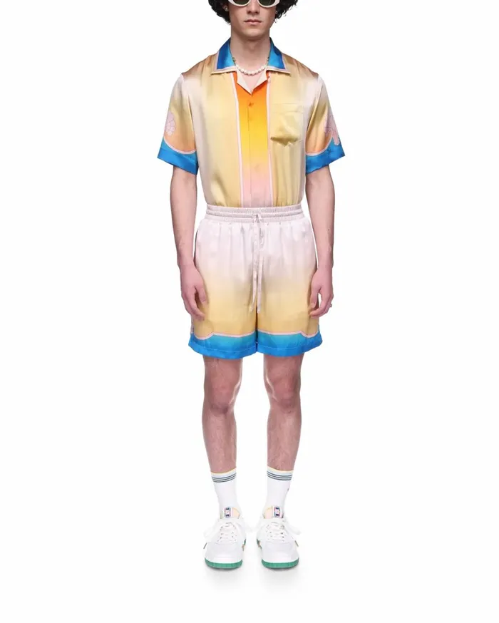Trousers and Shorts Men Casablanca Paris L039Arc Color Silk Shorts