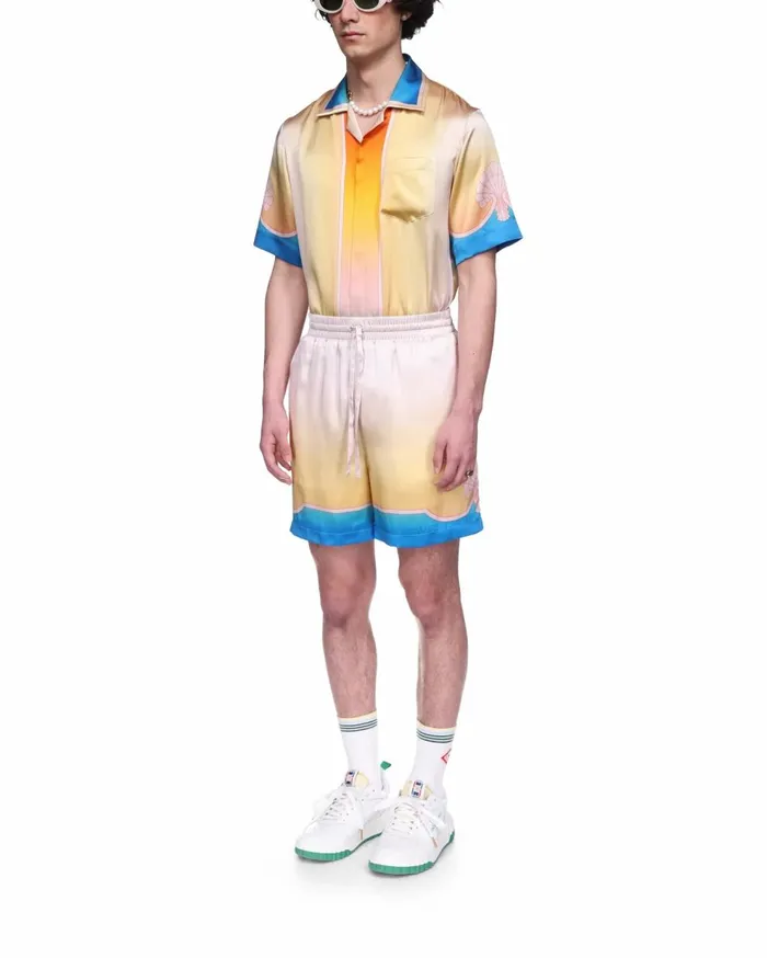 Trousers and Shorts Men Casablanca Paris L039Arc Color Silk Shorts