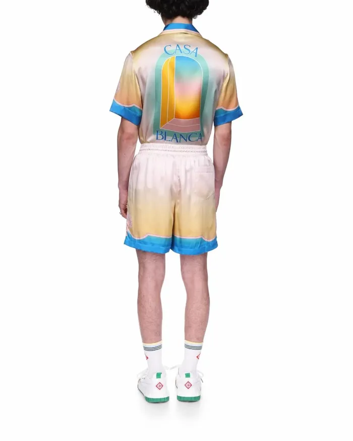 Trousers and Shorts Men Casablanca Paris L039Arc Color Silk Shorts