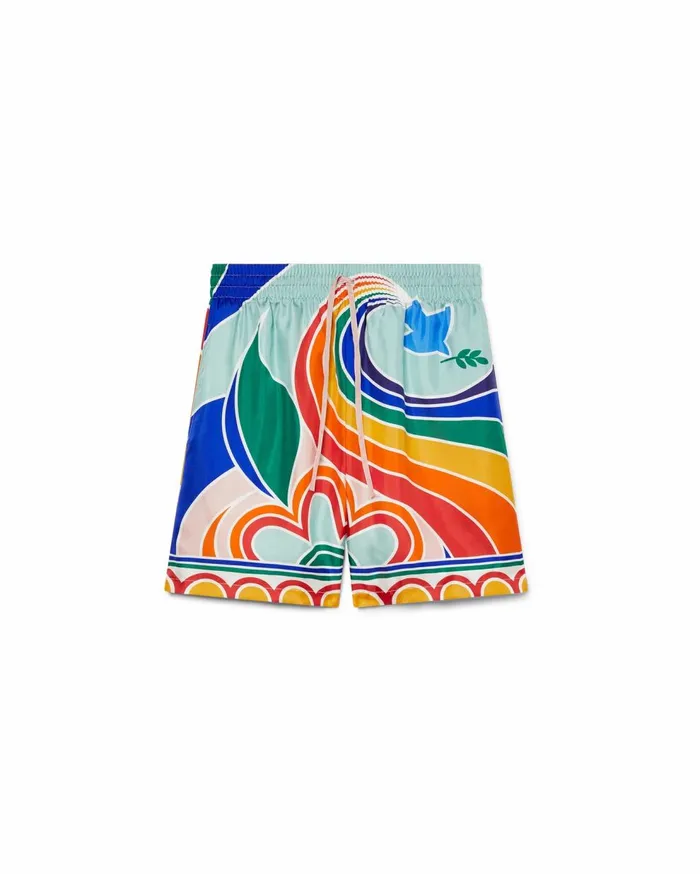 Trousers and Shorts Men Casablanca Paris Le Pouvoir Des Fleurs Silk Shorts