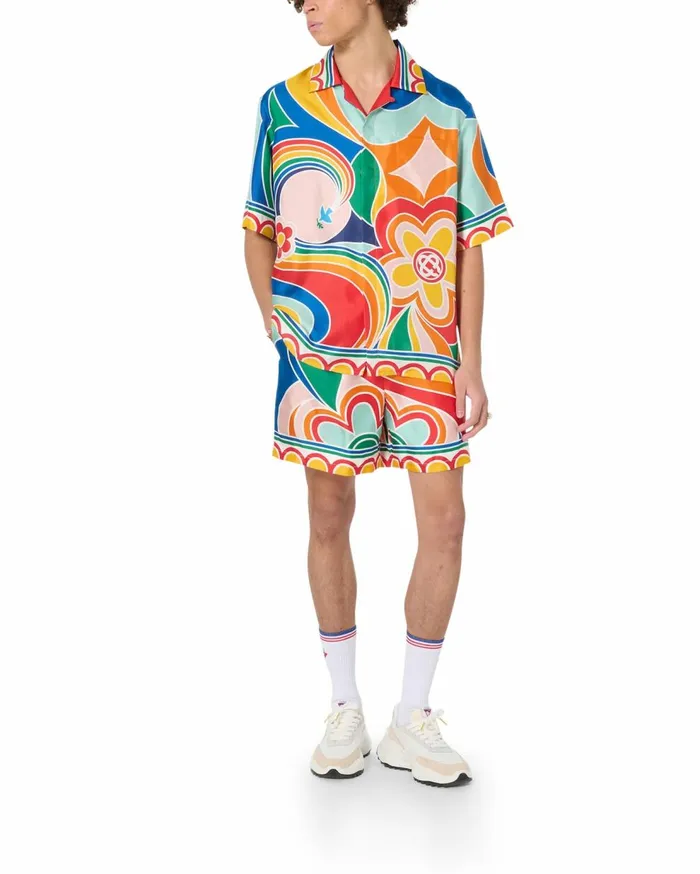 Trousers and Shorts Men Casablanca Paris Le Pouvoir Des Fleurs Silk Shorts Trousers and Shorts Men Casablanca Paris Le Pouvoir Des Fleurs Silk Shorts