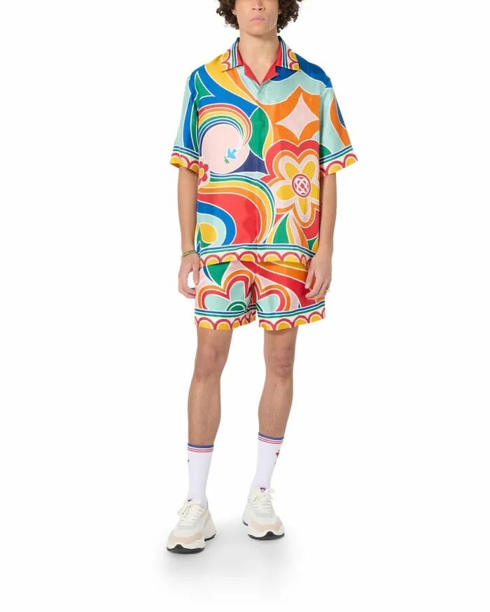 Trousers and Shorts Men Casablanca Paris Le Pouvoir Des Fleurs Silk Shorts Trousers and Shorts Men Casablanca Paris Le Pouvoir Des Fleurs Silk Shorts