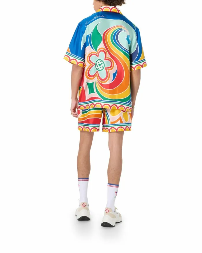 Trousers and Shorts Men Casablanca Paris Le Pouvoir Des Fleurs Silk Shorts Trousers and Shorts Men Casablanca Paris Le Pouvoir Des Fleurs Silk Shorts