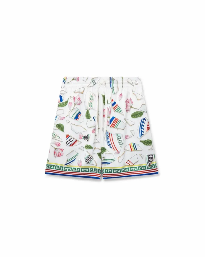 Trousers and Shorts Men Casablanca Paris Le Vase Brise Silk Shorts