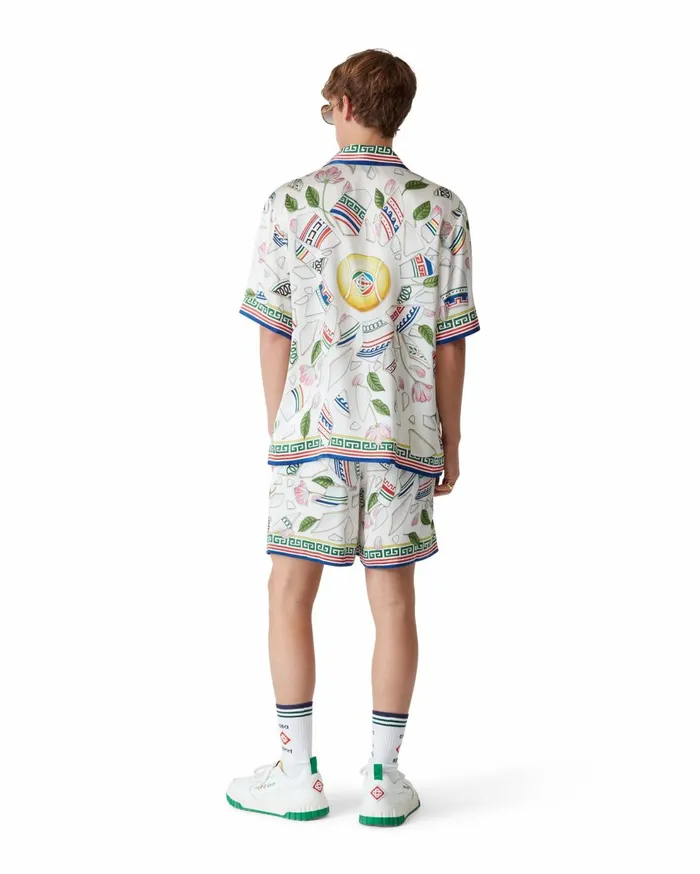 Trousers and Shorts Men Casablanca Paris Le Vase Brise Silk Shorts
