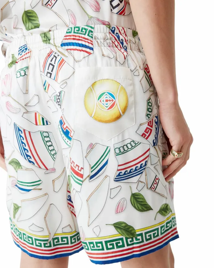 Trousers and Shorts Men Casablanca Paris Le Vase Brise Silk Shorts