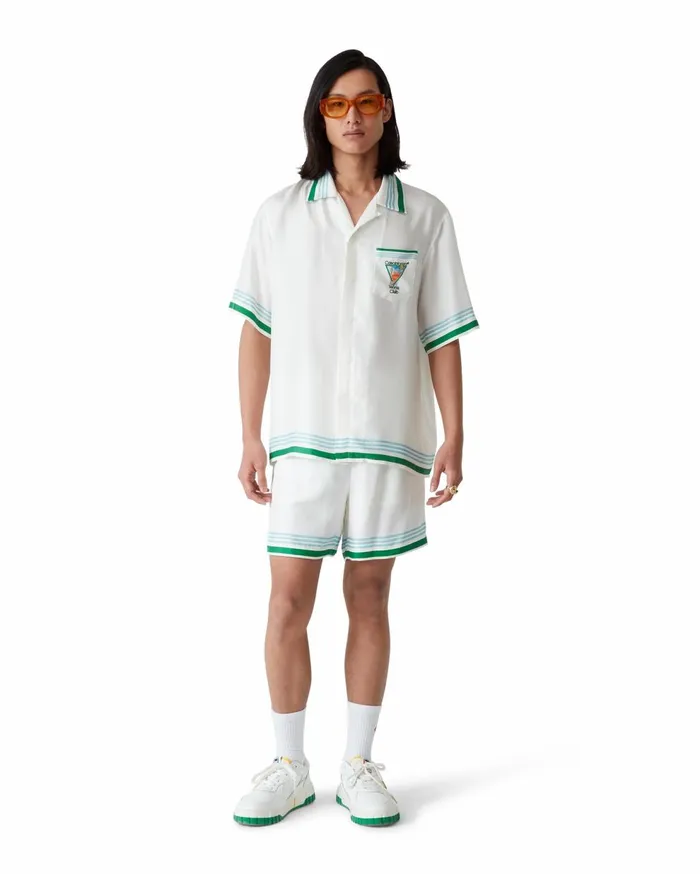 Trousers and Shorts Men Casablanca Paris Metaphysical Tennis Icon Silk Shorts