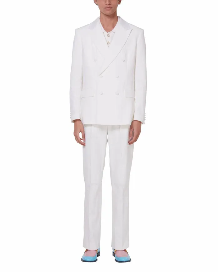 Trousers and Shorts Men Casablanca Paris OffWhite Flared Trousers