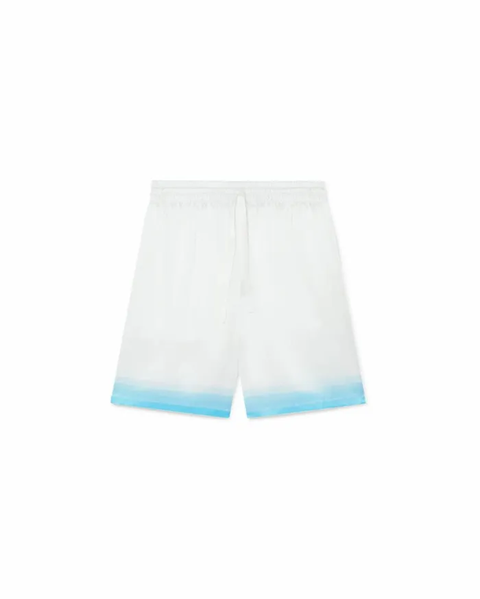 Trousers and Shorts Men Casablanca Paris Palm Springs Icon Blue Silk Shorts