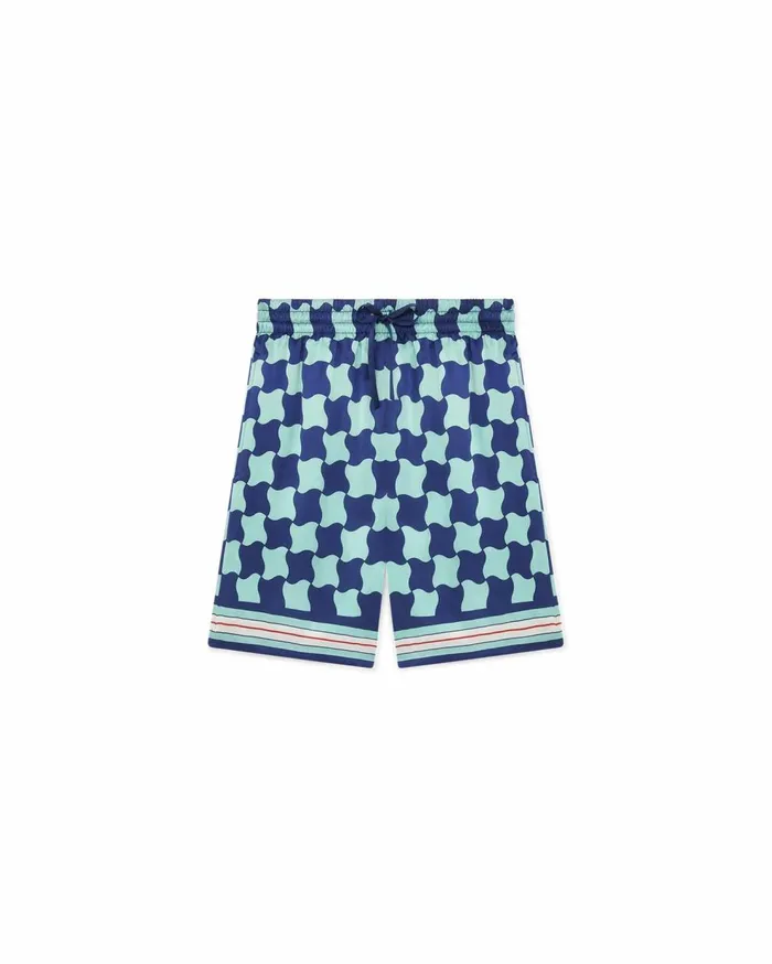 Trousers and Shorts Men Casablanca Paris Pool Tile Silk Shorts